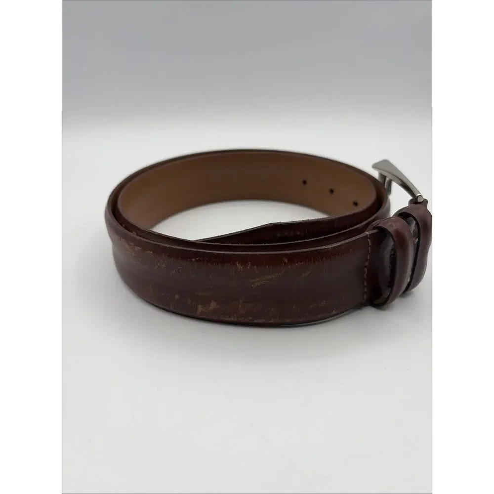 Allen‎ Edmonds Mens Belt Brown Leather Belt USA 95/38 Made In USA Calfskin